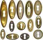 Neuzeitlich Schlüsselschild Metall oval Messing poliert rund Möbelbeschläge alte Schrankbeschläge Kommode