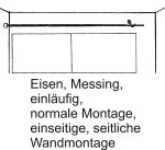 Einläufige rustikale Vorhangstangen Landhaus Eisen geschmiedet, Messing alt Gardinenstange einseitiger seitlicher Wandhalter