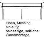 Einläufige antik Vorhangstange alt, Gardinenstange schmiedeeisern, Messing Vintage mit beidseitigem seitlichem Wandhalter