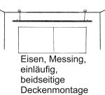 Einläufige alte Vorhangstangen, Schmiedeeisen, Messing antik Gardinenstange nostalgisch mit beidseitigem Deckenhalter