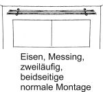 Zweiläufige antike Gardinenstangen alte, Eisen geschmiedet, Messing rustikal mit beidseitigem Halter, für normale Wandmontage