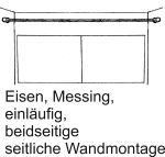 Zweiläufige Gardinenstange alt, schmiedeeisen, Messing antik, Landhaus, nostalgische, mit beidseitigem seitlichem Wandhalter