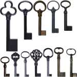 Schlüssel Eisen antik alt, antike Truhenschlüssel alte Schrankschlüssel gebohrt