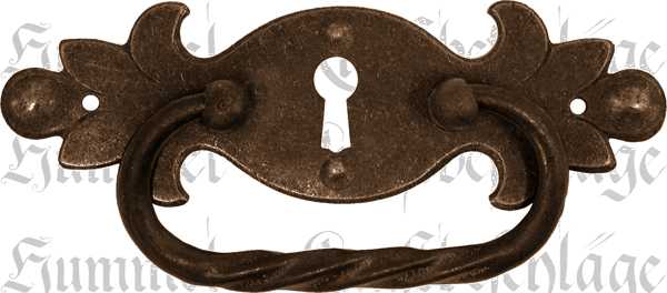 Griff antik mit Schlüsselloch, Eisen gerostet und gewachst