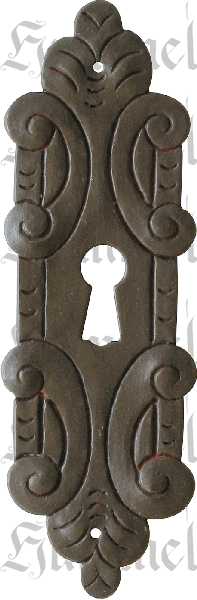 Schlüsselschild, Eisen gerostet und gewachst, rustikales, altes antikes Schild