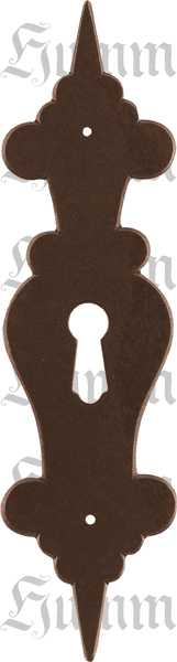 Schlüsselschild antik, in Eisen gerostet und gewachst, altes antikes Schild