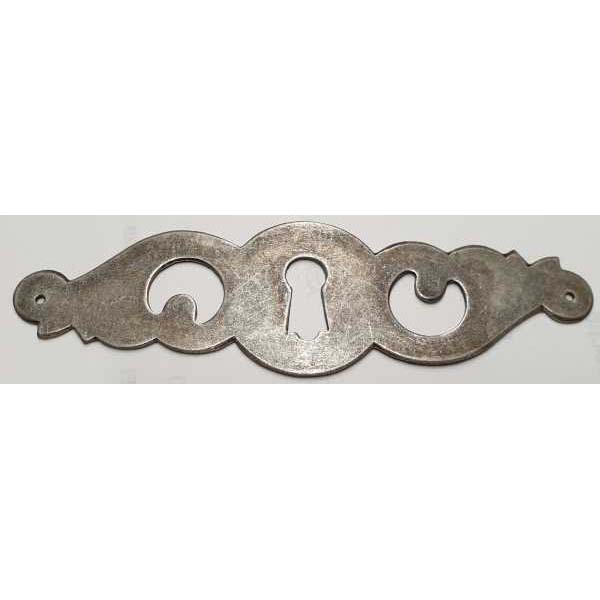 Schlüsselschild aus Eisen altverzinnt, antik