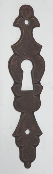 Schlüsselschild, Eisen gerostet und gewachst, antik, historisch
