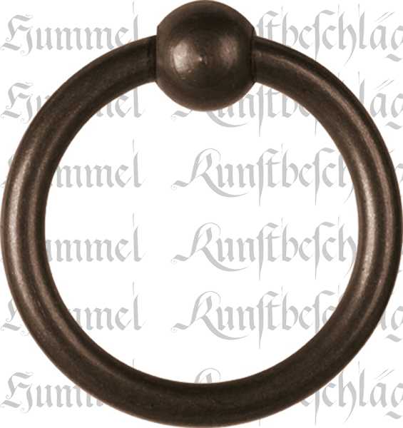 Ring, Eisen gerostet und danach gewachst, 34 mm, antik, alt. Aus Draht gefertigt.
