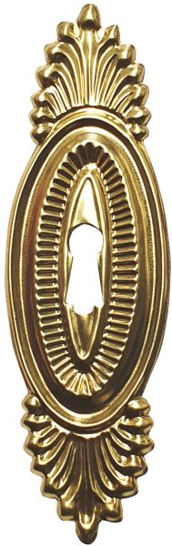 Schlüsselschild, Messing roh, Biedermeier Schild alt antik