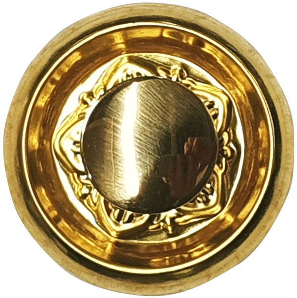 Beschläge historisch, Knopfgriff, Messing roh, Rosette mit Knopf und Schraube Bild 2