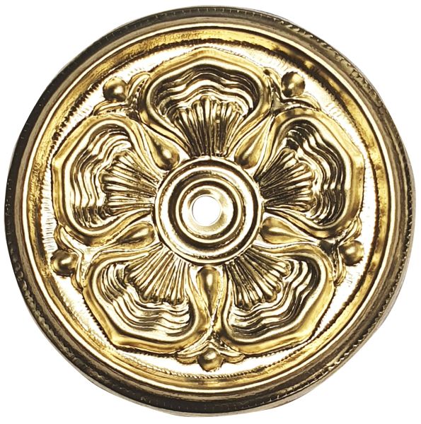 Rosette in Messing roh, antike, rustikal, zum selber mit Ringen oder Knöpfen kombinieren