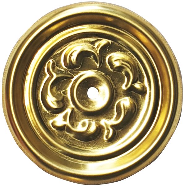 Rosette in Messing roh, antik, rustikal, zum selber mit Ringen oder Knöpfen kombinieren
