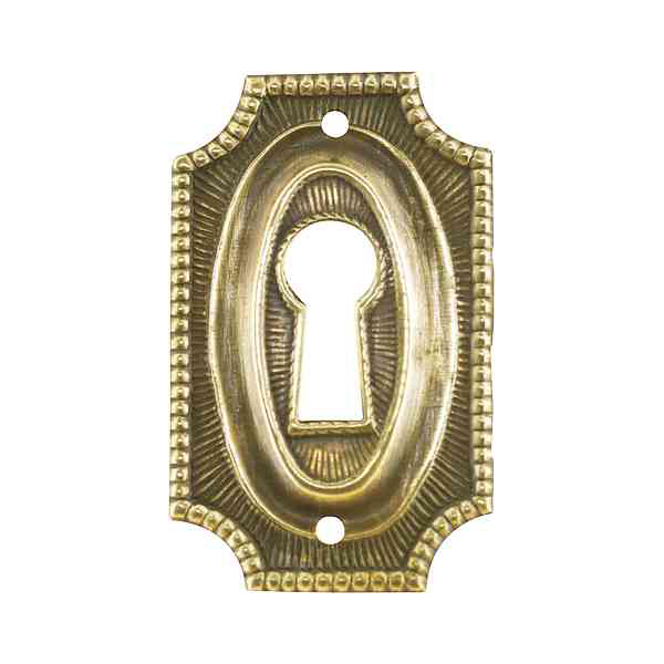 Schlüsselschild antik, kleines, Messing antik patiniert