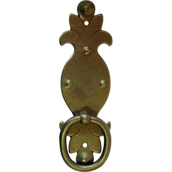 Griff antiker, Ringgriff alter, Messing patiniert für Schranktüren