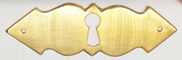 Schlüsselschild, Messing poliert, antike Beschläge für Bauernmöbel