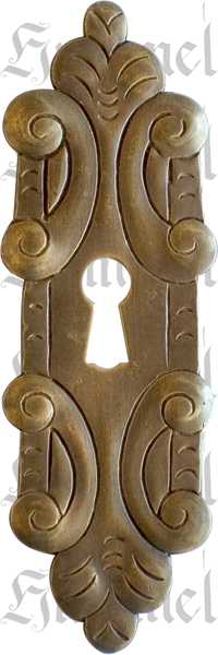Schlüsselschild, Messing patiniert. Handgefertigt aus Messing Blech, antik.