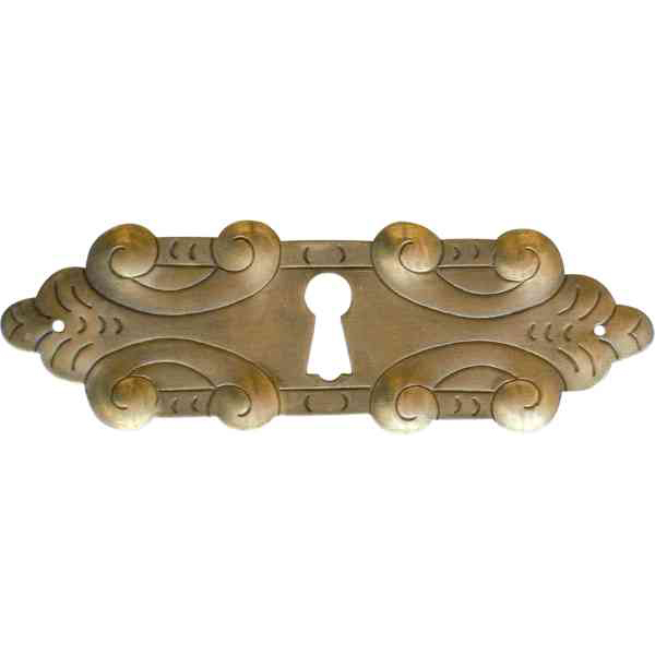Schlüsselschild, Messing patiniert. Handgefertigt aus Messingblech, antik.