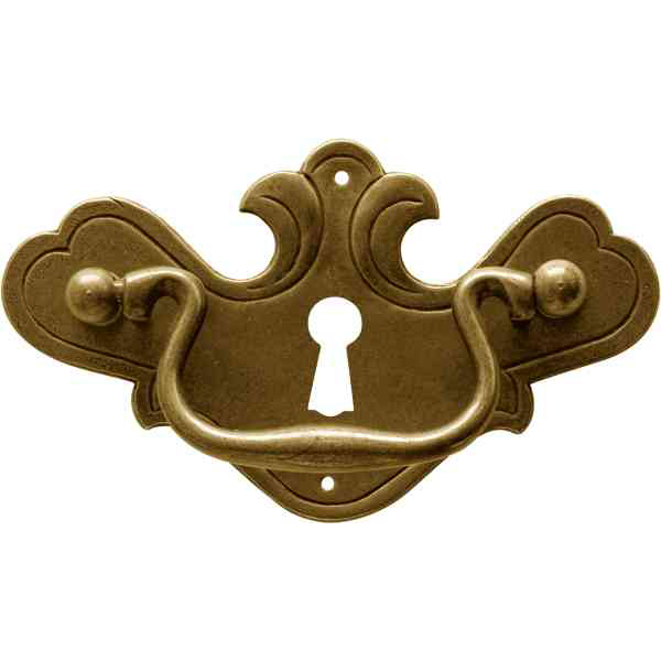 Griffbeschlag mit Schlüsselloch, Messing patiniert