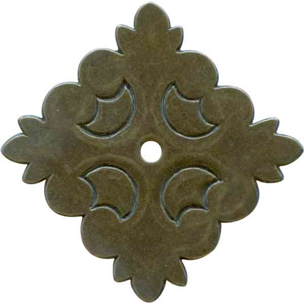 Rosette nostalgisch, Messing patiniert. Handgefertigt aus Blech.