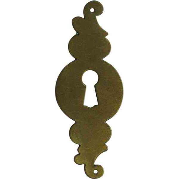 Schlüsselschild, Messing patiniert. Handgefertigt aus Blech, alt, antik.