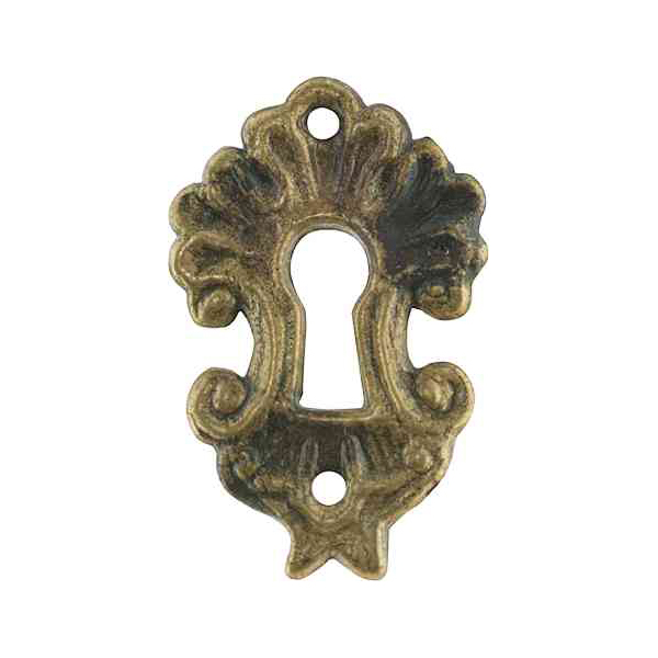 Schlüsselschild kleines, aus Messing und antik patiniert