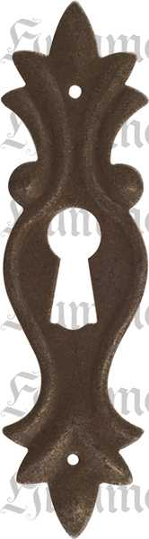 Schlüsselschild antik, klein, Eisen gerostet und gewachst, rustikal