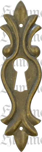 Schlüsselschild antik, klein, Messing patiniert, rustikal