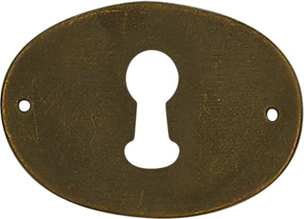 Schlüsselschild, Messing patiniert, Antikes altes ovales Modell (SL)