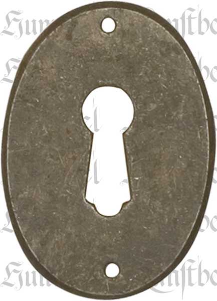 Schlüsselschild ovales in Eisen gerostet und gewachst