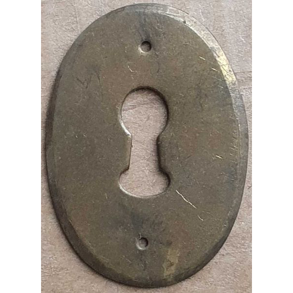 Schlüsselschild, Schlüssellochblende Messing patiniert mit Schlüsselloch F