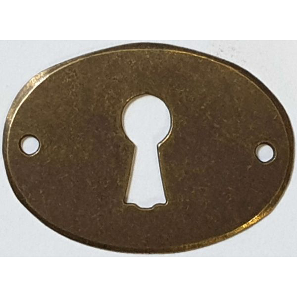Schlüsselschild, Schlüssellochblende Messing patiniert mit Schlüsselloch C