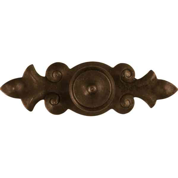 Möbelgriffe antik, Knopf Ø 20mm, mit Rosette, Eisen gerostet und gewachst, schöne antike Oberfläche