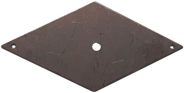 Rosette antik, Eisen gerostet und gewachst, kleine Raute für Möbelknopf