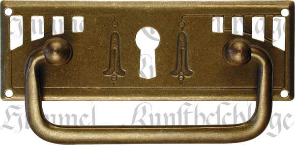 Muschelgriff,Schlüsselschilder,Modell Kiel Nickel   Apothekerschrank mittel 