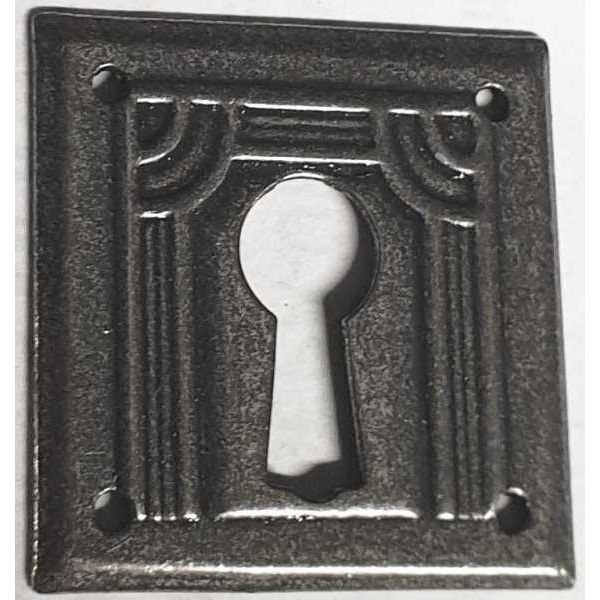 Schlüsselschild, altverzinnt, Möbel Beschläge Jugendstil, antik