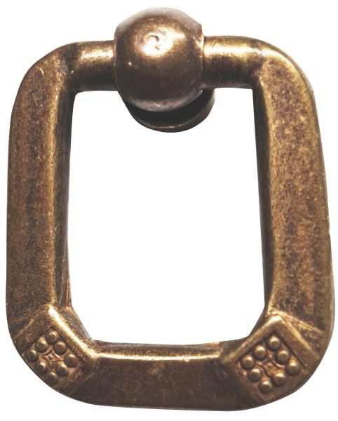 Ring, Messing antik patiniert. Aus Draht gefertigt, geprägt, alter Griff Bügel