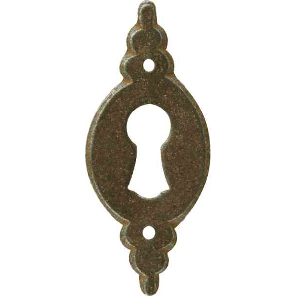 Schlüsselschild, Eisen gerostet und gewachst, Schild für alte Möbel rustikal