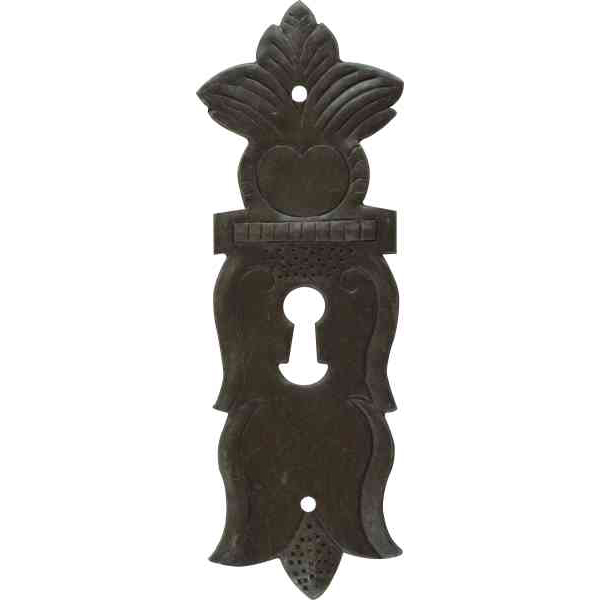 Schlüsselschild, Eisen gerostet und gewachst, von Hand aus Eisen Blech gefertigt