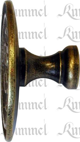 Knopf, Ø 48mm, Messing patiniert, gegossener Möbelknopf nach einem Originalknopf Bild 2