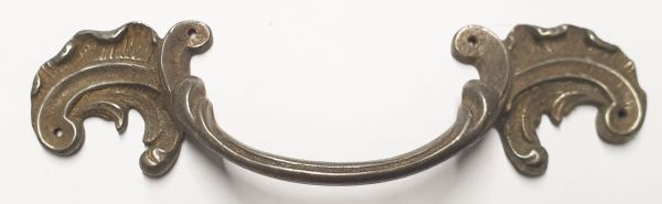 Barockgriff, Messing gegossen und antik altverzinnt, alter antiker Griff, nur 2 x verfügbar