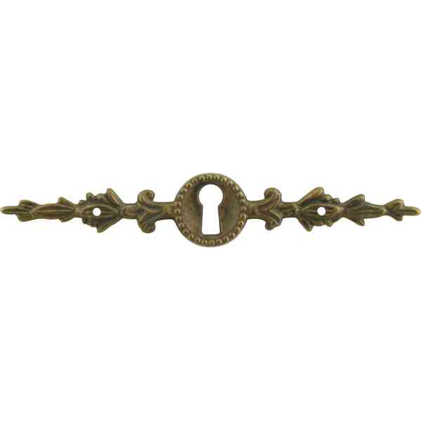 Schlüsselschild, altvermessingt, alt, quer, altes antikes Schild