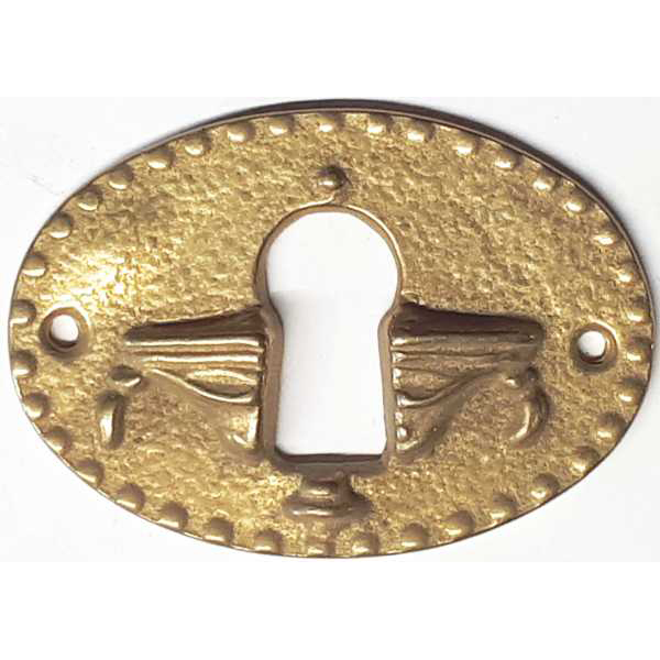 Schlüsselschild, Messing gegossen roh, historisches Modell, antik