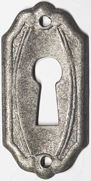 Schlüsselschild, Messing altverzinnt, Jugendstil Schrankschild, alt, nur noch 1 Stück verfügbar