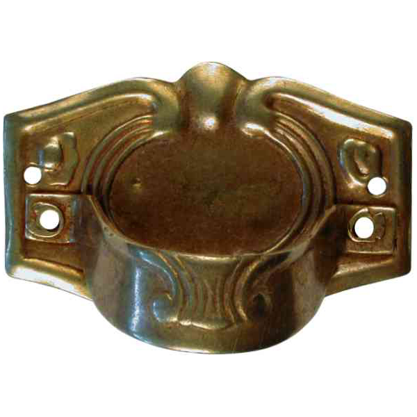 Griff, Messing patiniert, aus dem Jugendstil, vernieteter Griff