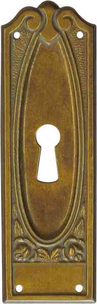 Schlüsselschild, Messing patiniert, Jugendstil Schrankschild, historisch