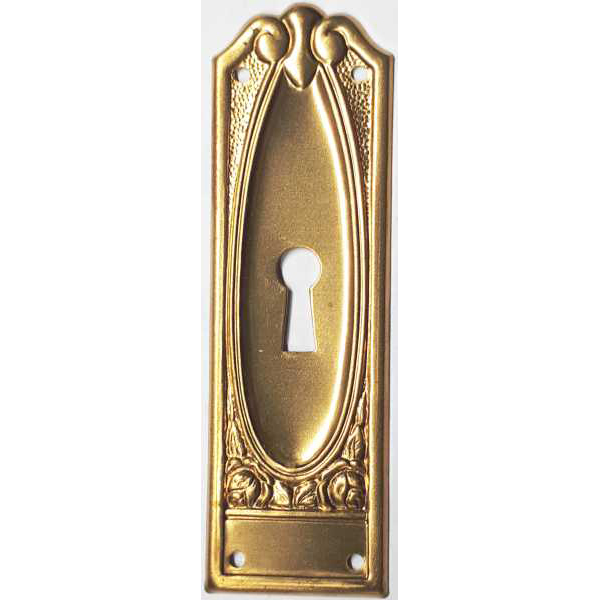 Schlüsselschild, Messing roh, Jugendstil Schrankschild, historisch 1550