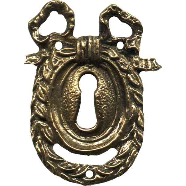 Schlüsselschild, antikes kleines Schild, Messing patiniert