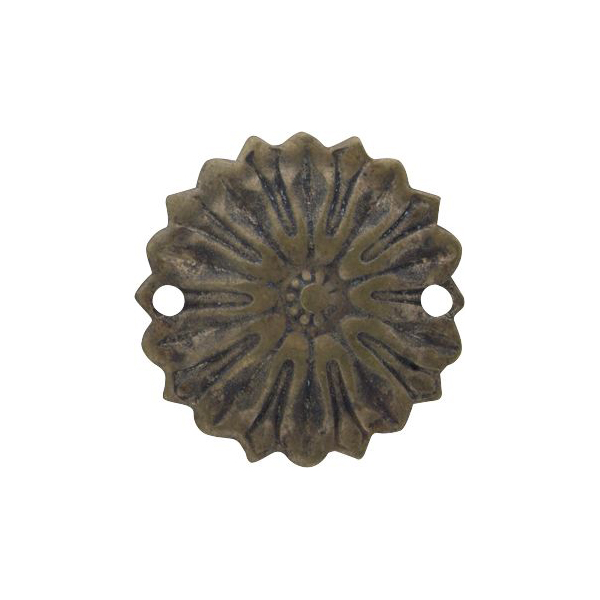 Bilderrahmenrosette antik, Zierrosette, Messing patiniert