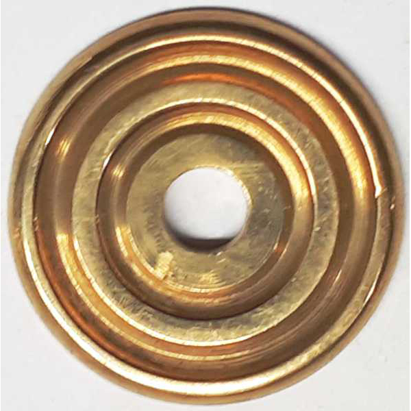 Rosette alte, Messing antik poliert, rund, groß für Knopf oder Ring